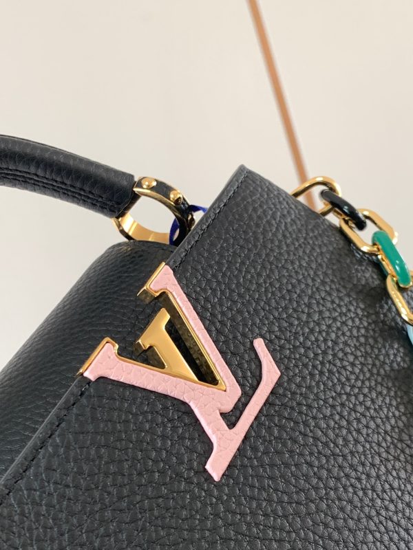Capucines Mini Handbag M21798 with black gold buckle - Image 9