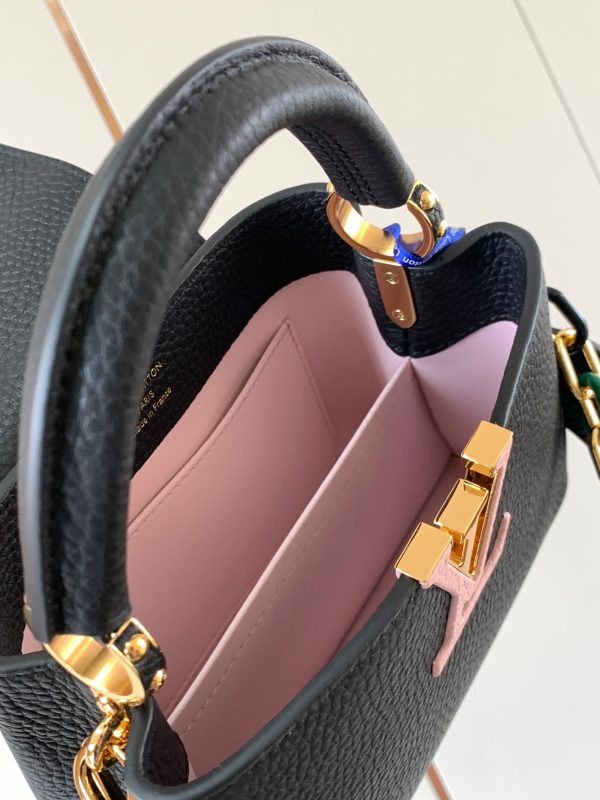 Capucines Mini Handbag M21798 with black gold buckle - Image 5