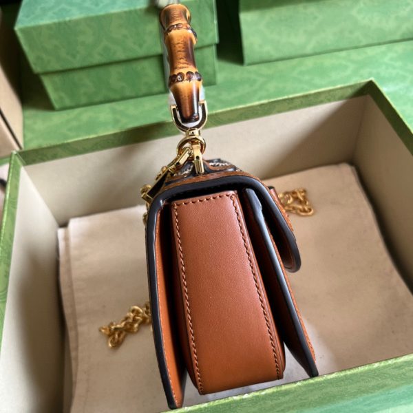 Gucci Bamboo 1947 Collection Bamboo-structured Mini Handbag - Image 7