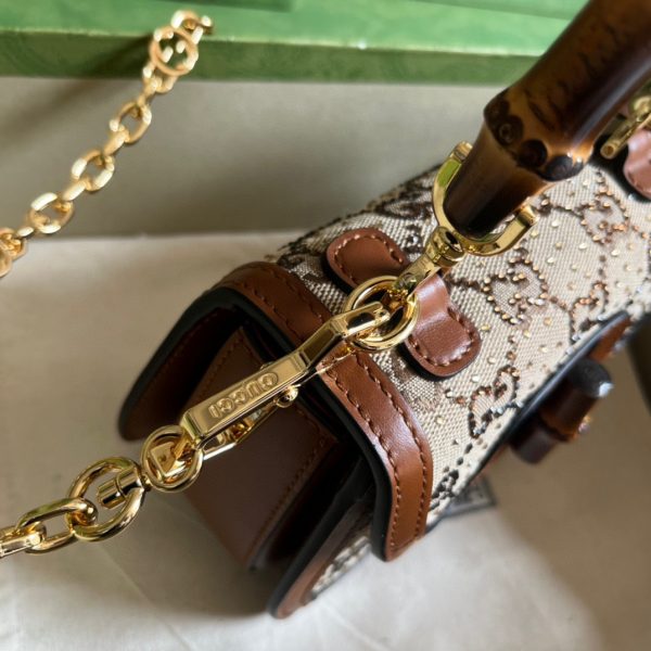 Gucci Bamboo 1947 Collection Bamboo-structured Mini Handbag - Image 3