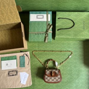 Gucci Bamboo 1947 Collection Bamboo-structured Mini Handbag