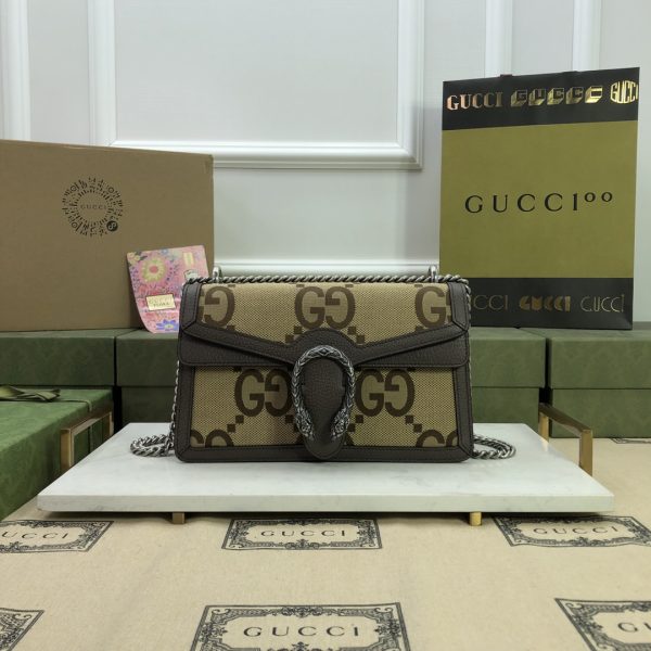 This Dionysus series mini tote bag is made of canvas with an enlarged version of the GG pattern printed on it. - Image 9