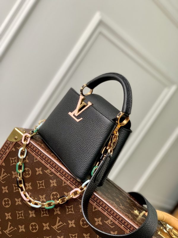 Capucines Mini Handbag M21798 with black gold buckle - Image 3