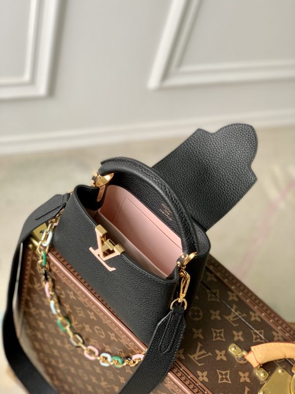 Capucines Mini Handbag M21798 with black gold buckle - Image 9