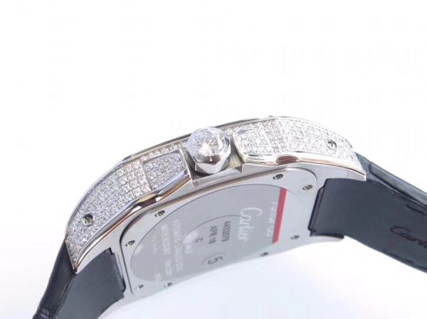 Men's Cartier Santos large with full diamonds, a choice for the rich! - Image 9