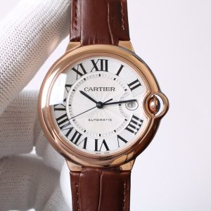 Cartier rose gold Blue Balloon leather strap model