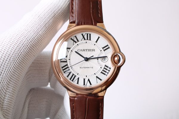 Cartier rose gold Blue Balloon leather strap model