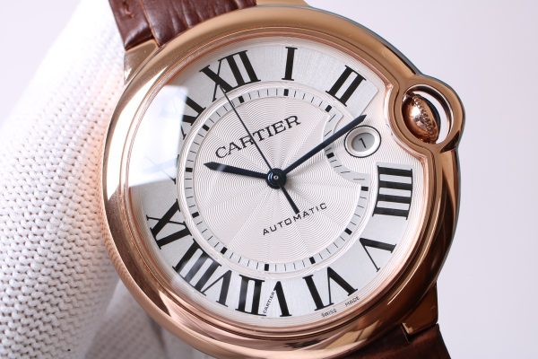 Cartier rose gold Blue Balloon leather strap model - Image 8