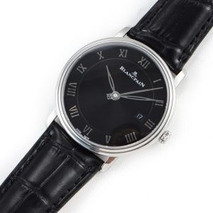 Breguet 6651-1127-55B, enamel white, leaf-shaped needle, Roman numerals