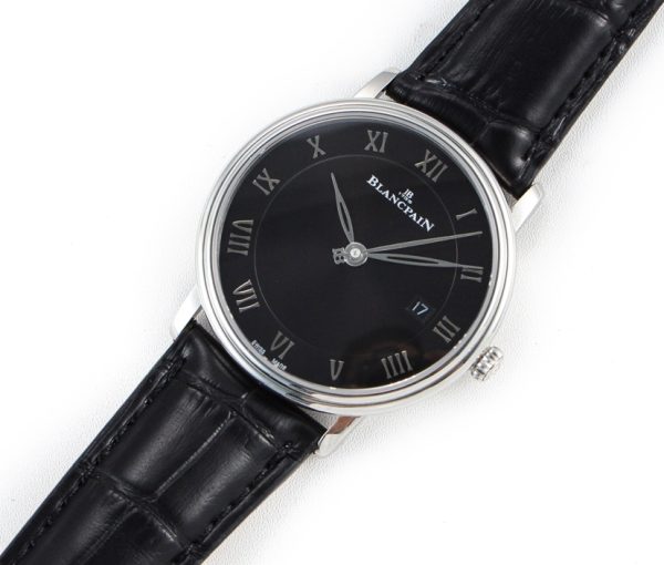 Breguet 6651-1127-55B, enamel white, leaf-shaped needle, Roman numerals