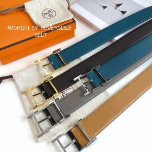 Hermes SADDLE 38 double-sided leather belt