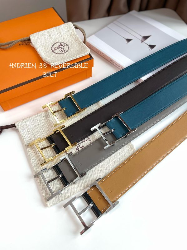 Hermes SADDLE 38 double-sided leather belt